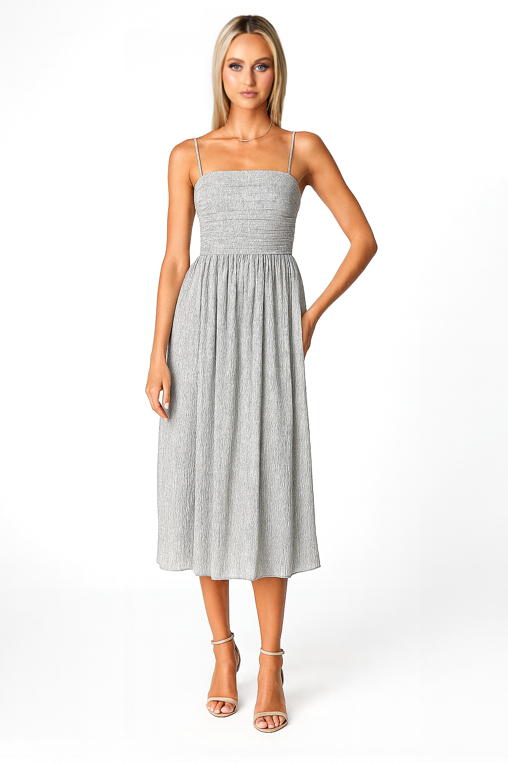 Shayla Metallic Diamanté Midi - Dress - Bariano