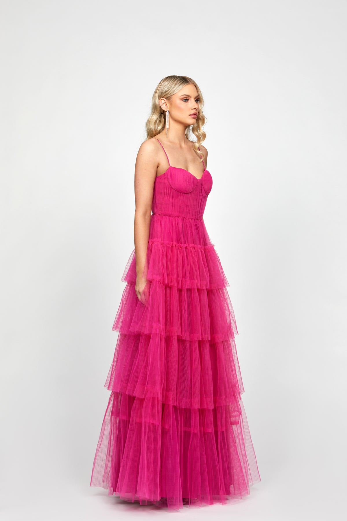 Kiana Pleated Tiered Ball Gown - Dress - Bariano