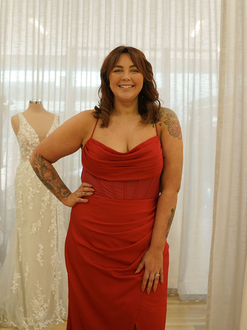 Poss Strapless Corset Gown Red 20 - Dress - Bariano