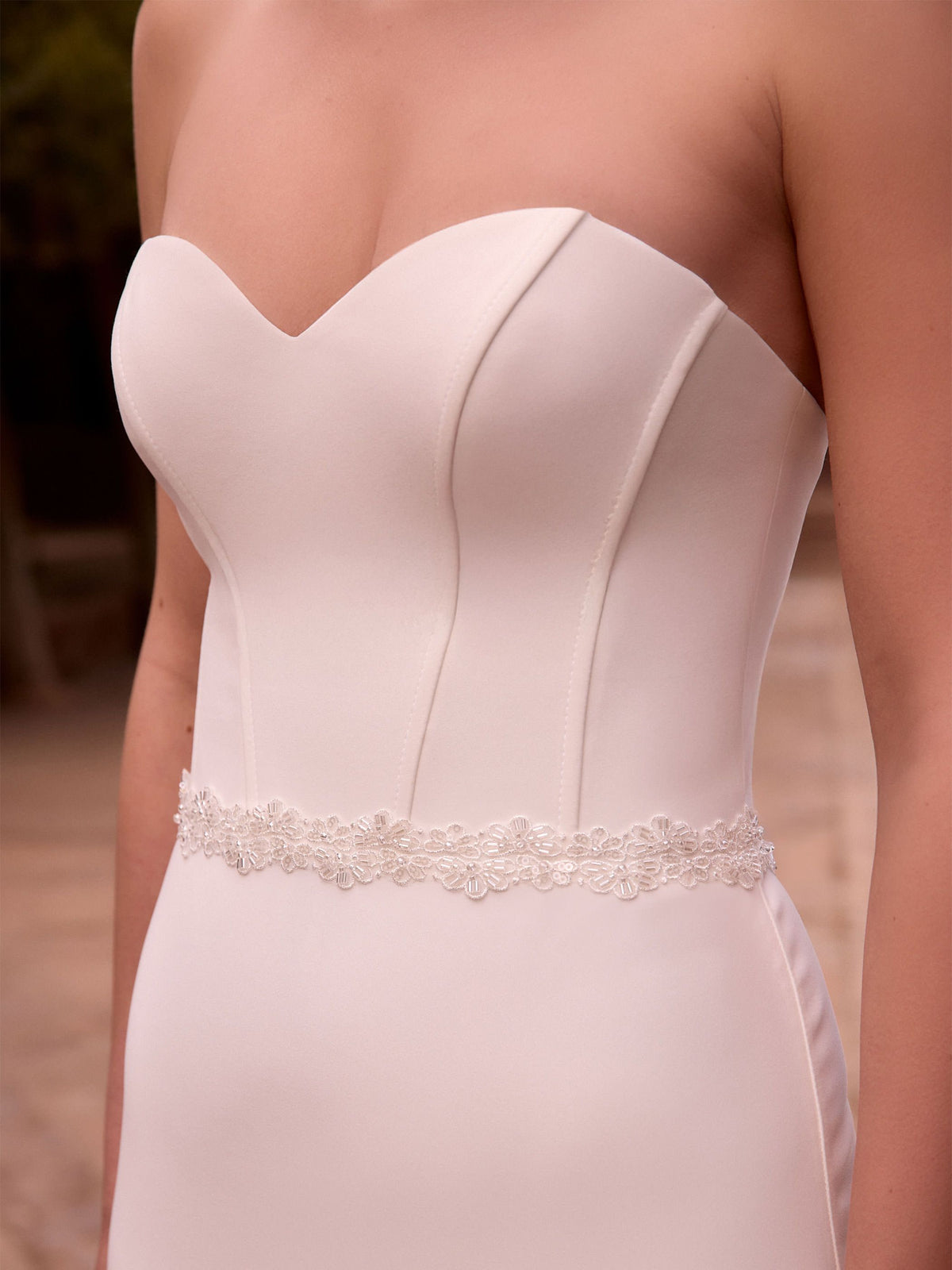 Lace & Tulle Bridal Belt 3cm - Accessory - Bianco Evento