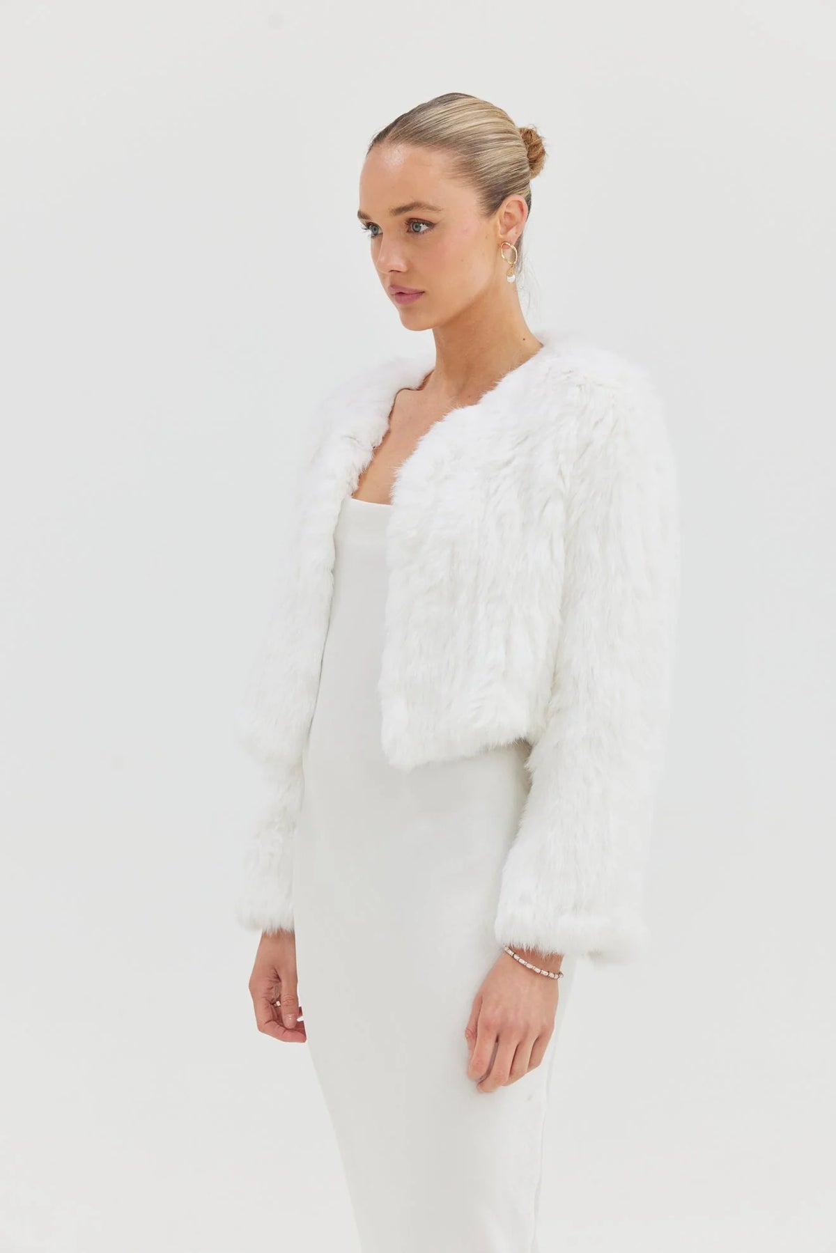 Lola Crop Jacket White - Accessory - Bubish