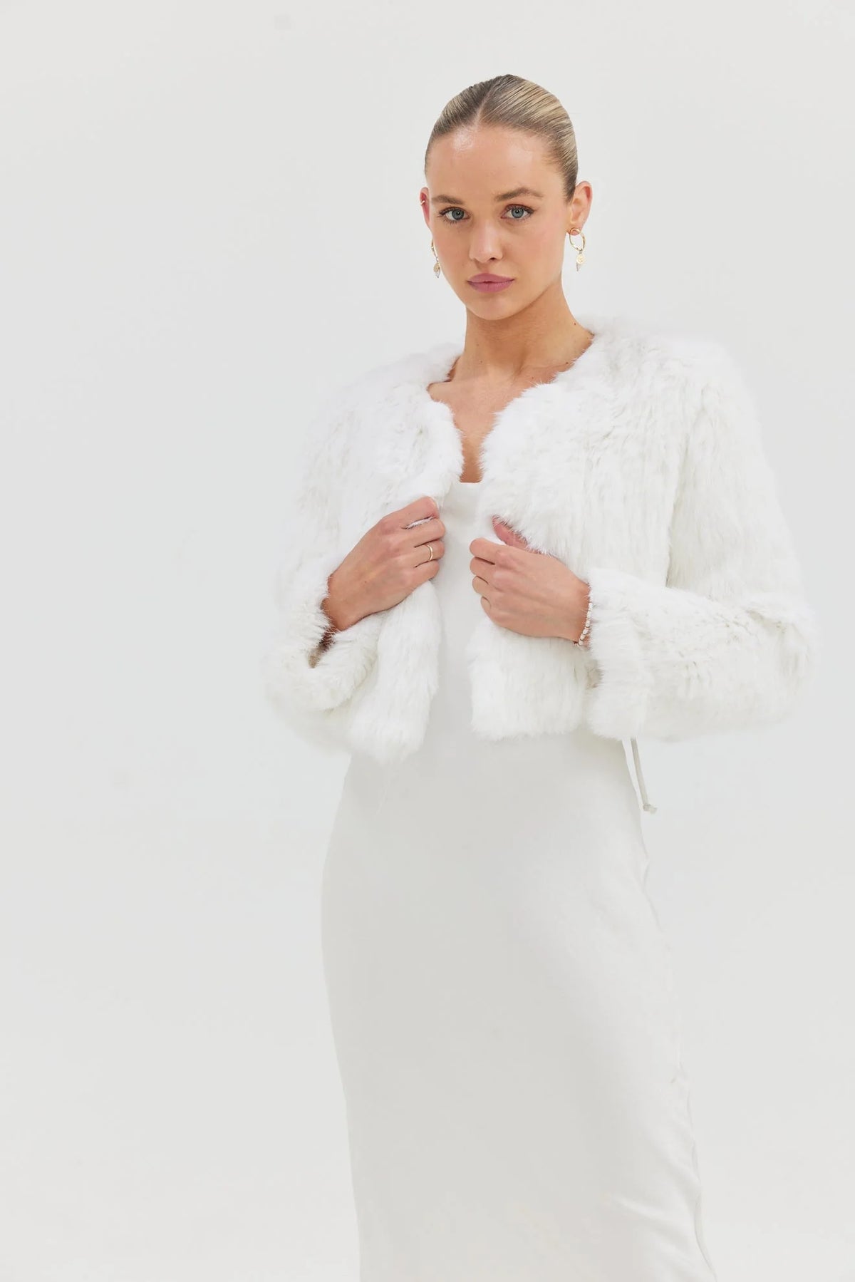 Lola Crop Jacket White - Accessory - Bubish