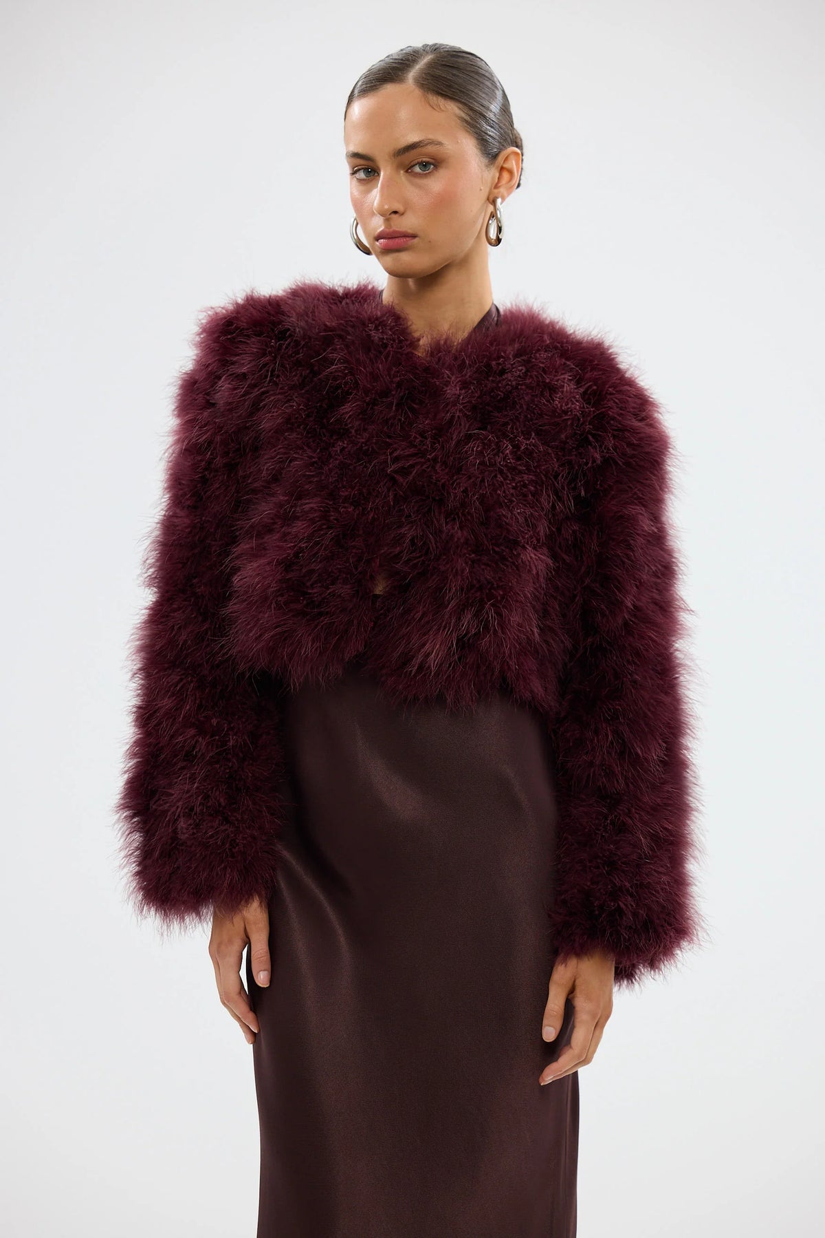 Manhattan Crop Jacket Wine