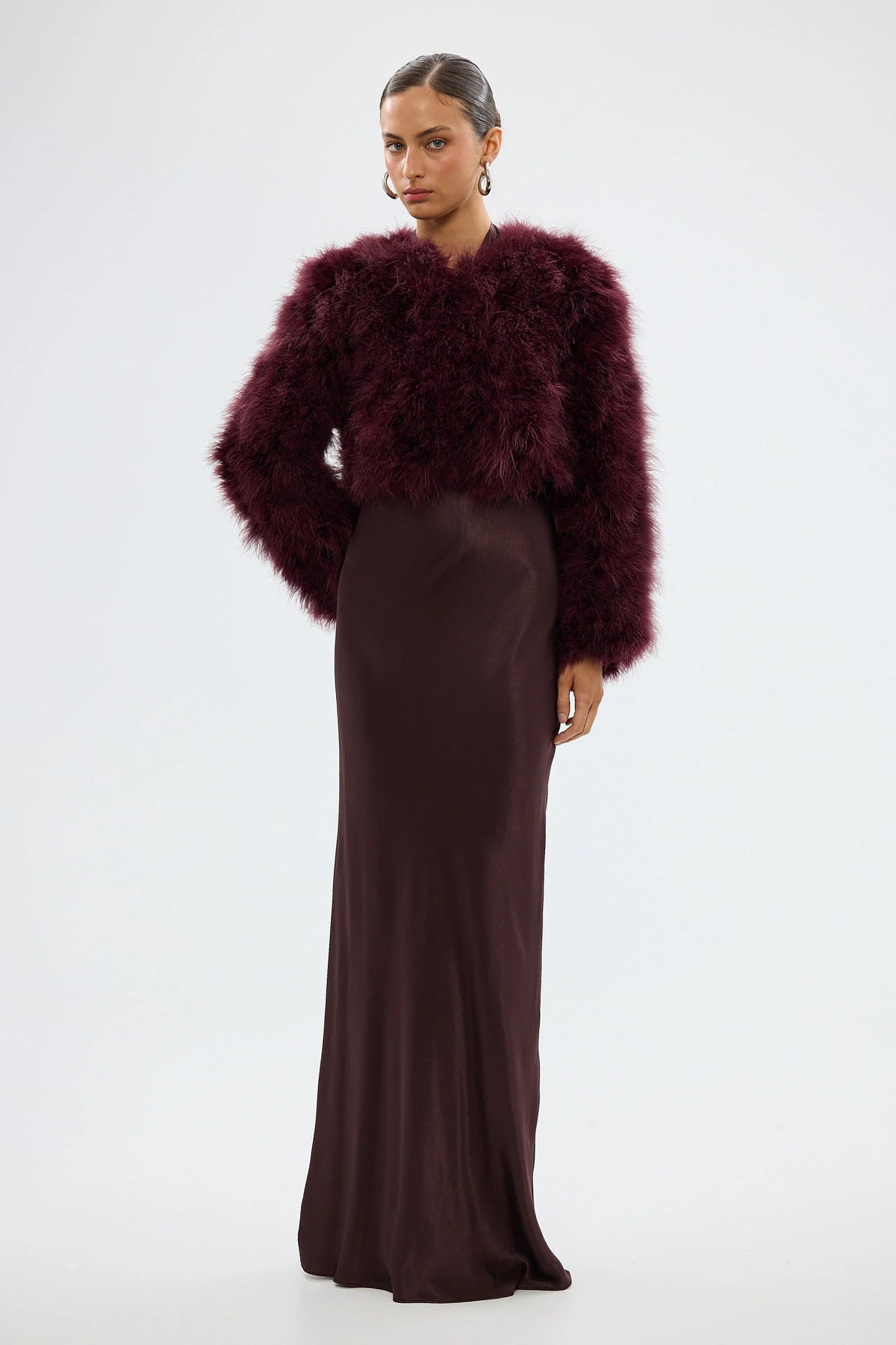 Manhattan Crop Jacket Wine