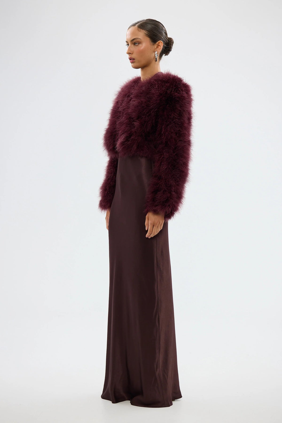 Manhattan Crop Jacket Wine