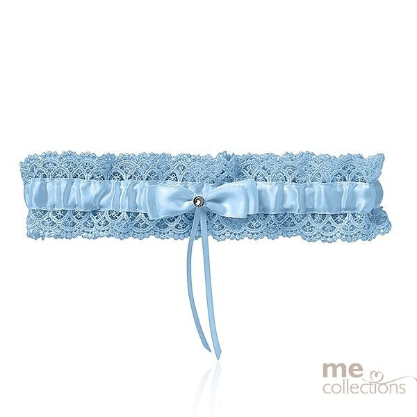 Blue Garter With Lace And Bow