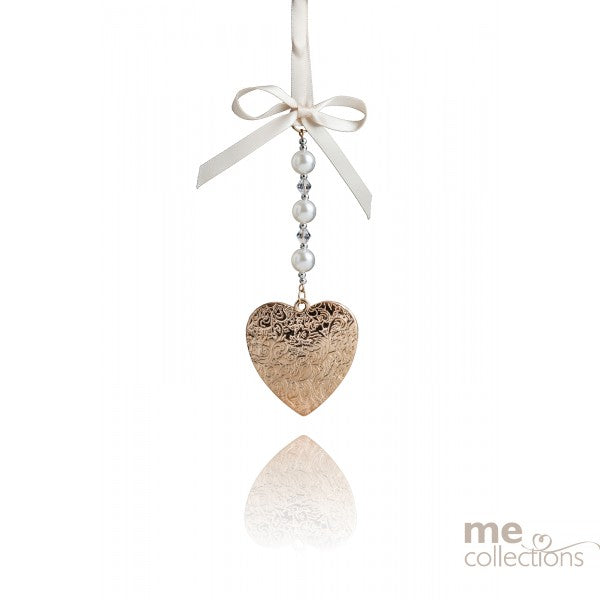 Gold Heart And Beads Keepsake