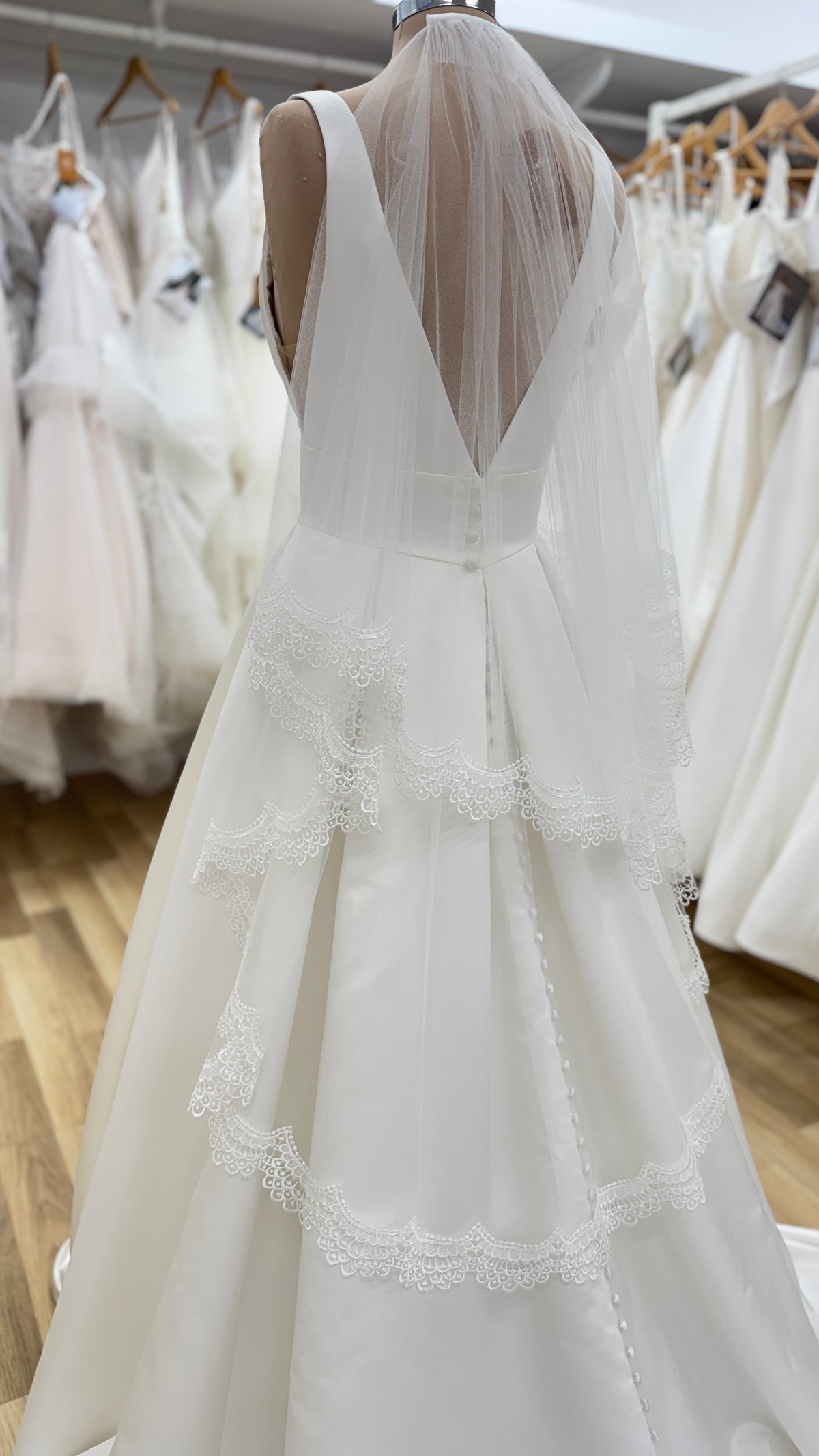 Rhonda Boho Lace Two Tier Fingertip Veil - Accessory - Dreamtime