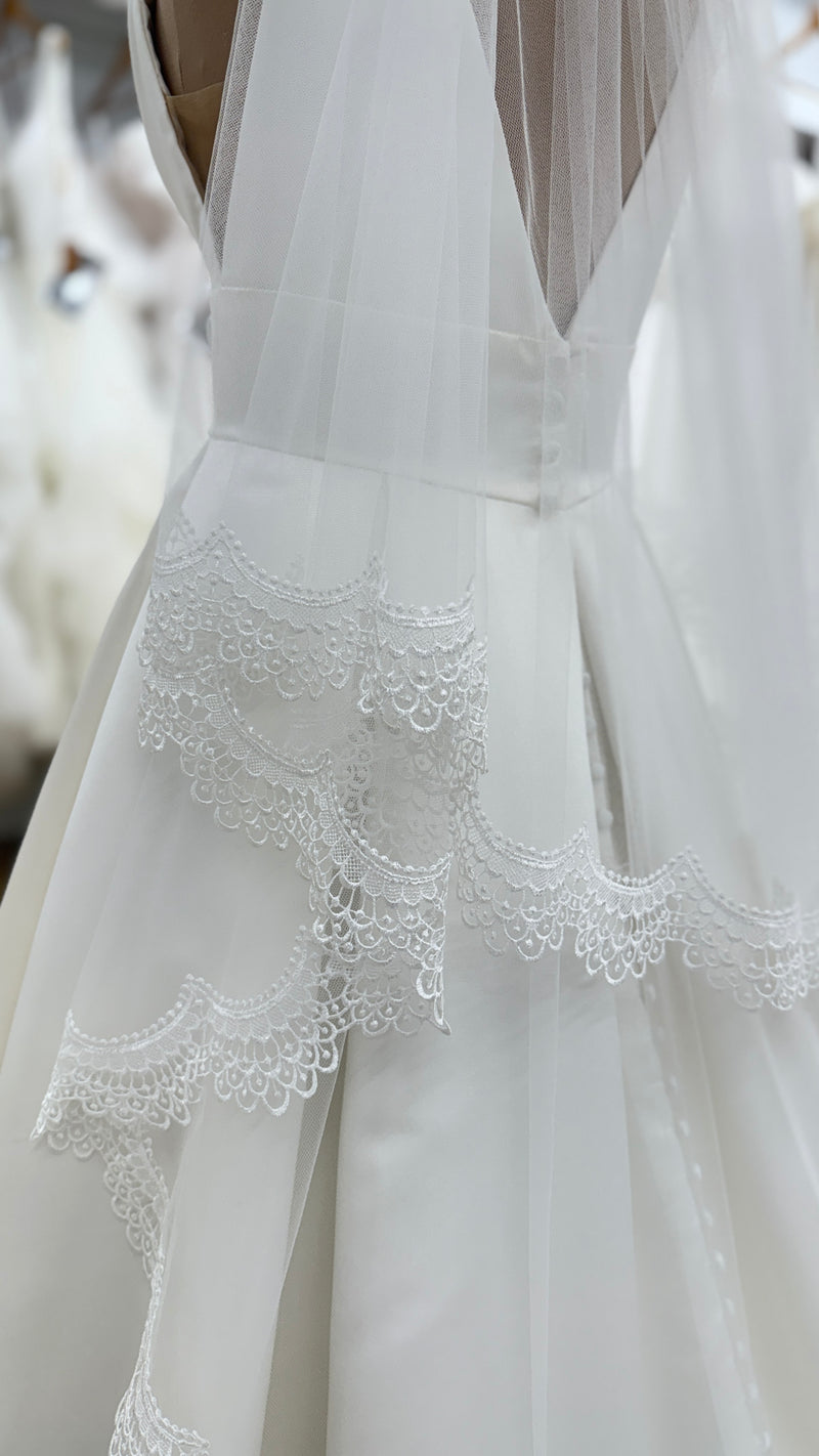 Rhonda Boho Lace Two Tier Fingertip Veil - Accessory - Dreamtime