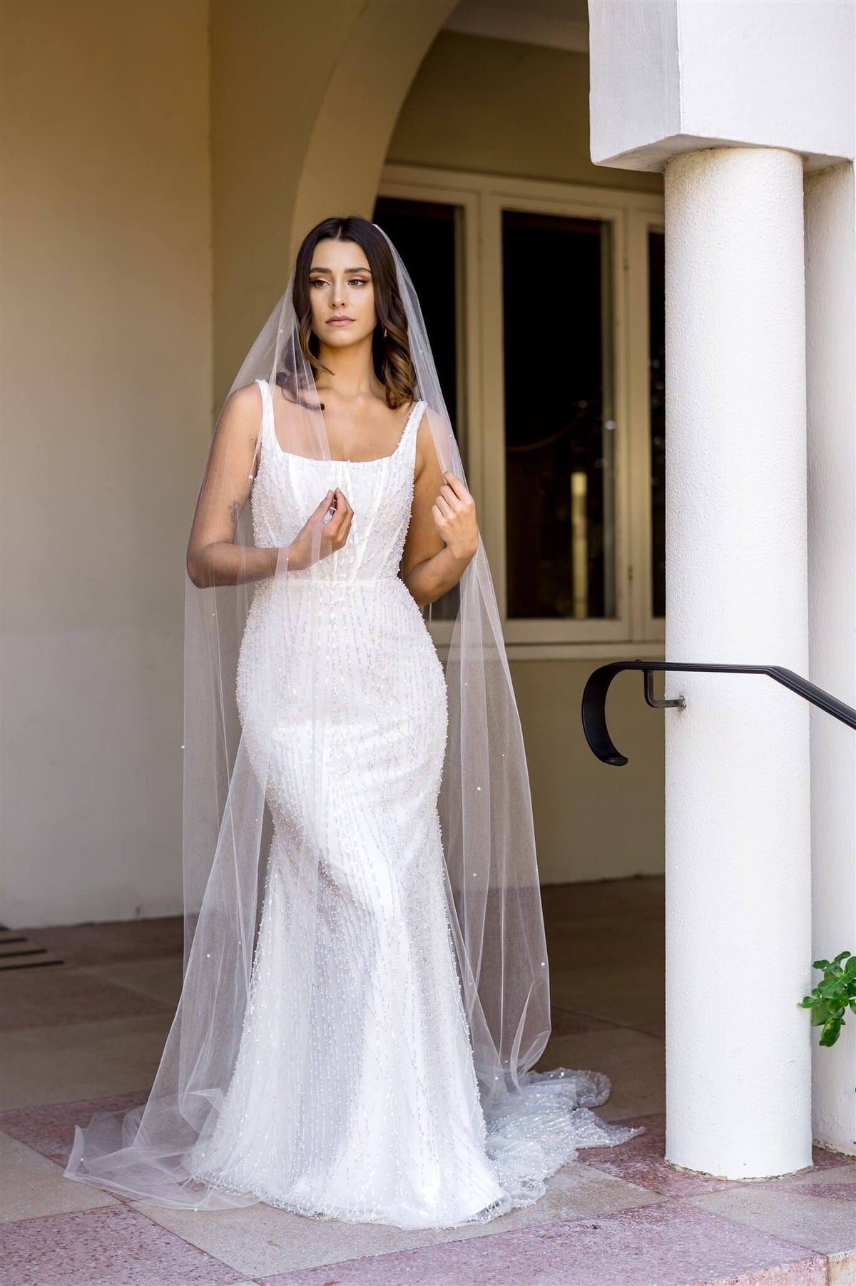 Alexis 98inch Pearl and Crystal Veil - Accessory - Dreamtime