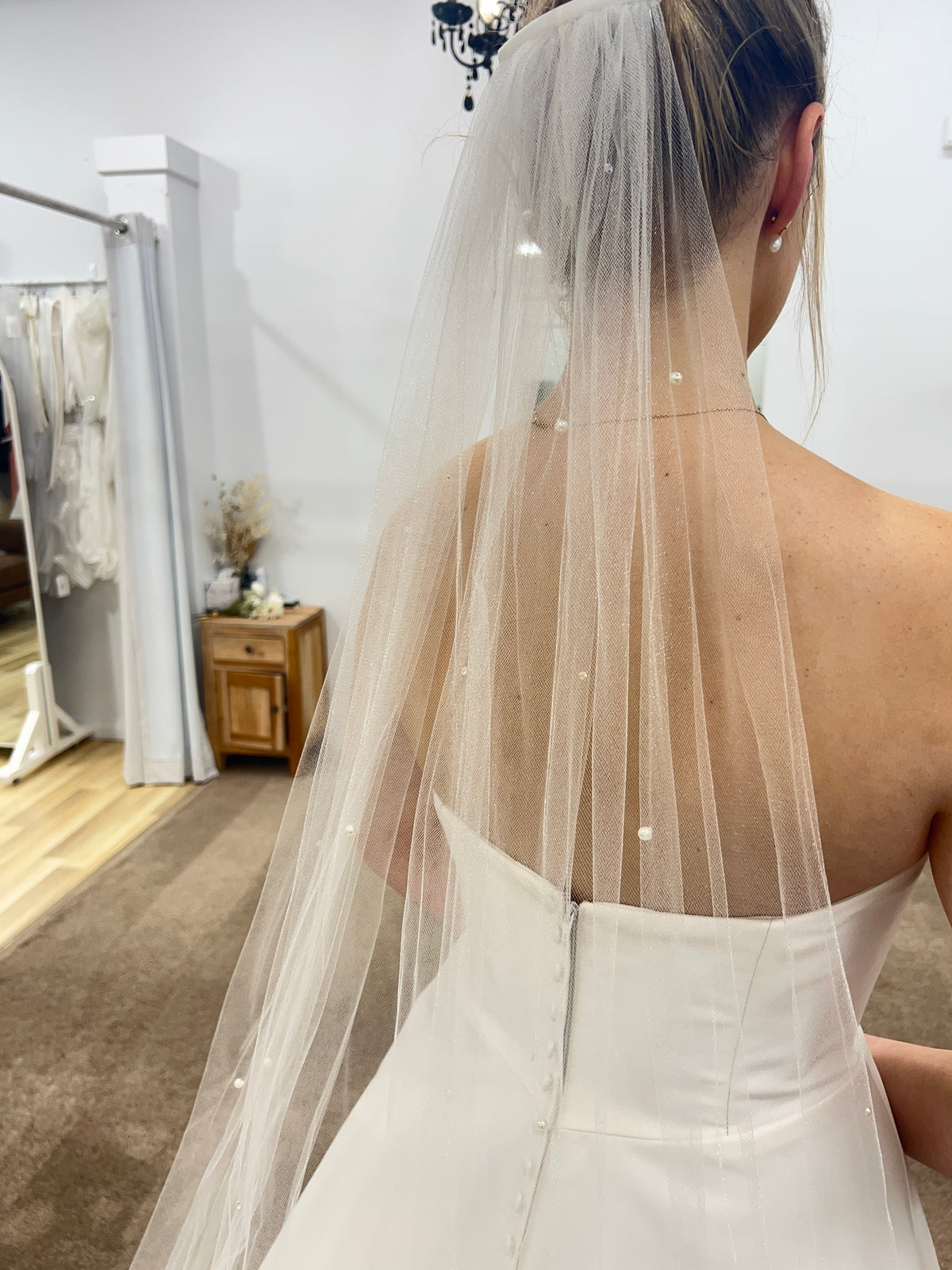 Alexis 98inch Pearl and Crystal Veil - Accessory - Dreamtime