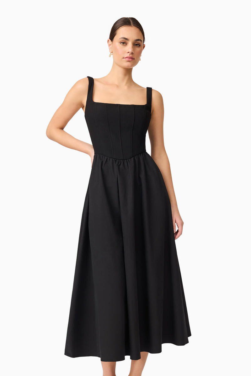 Ingrid Midi Dress Black - Dress - Elliatt