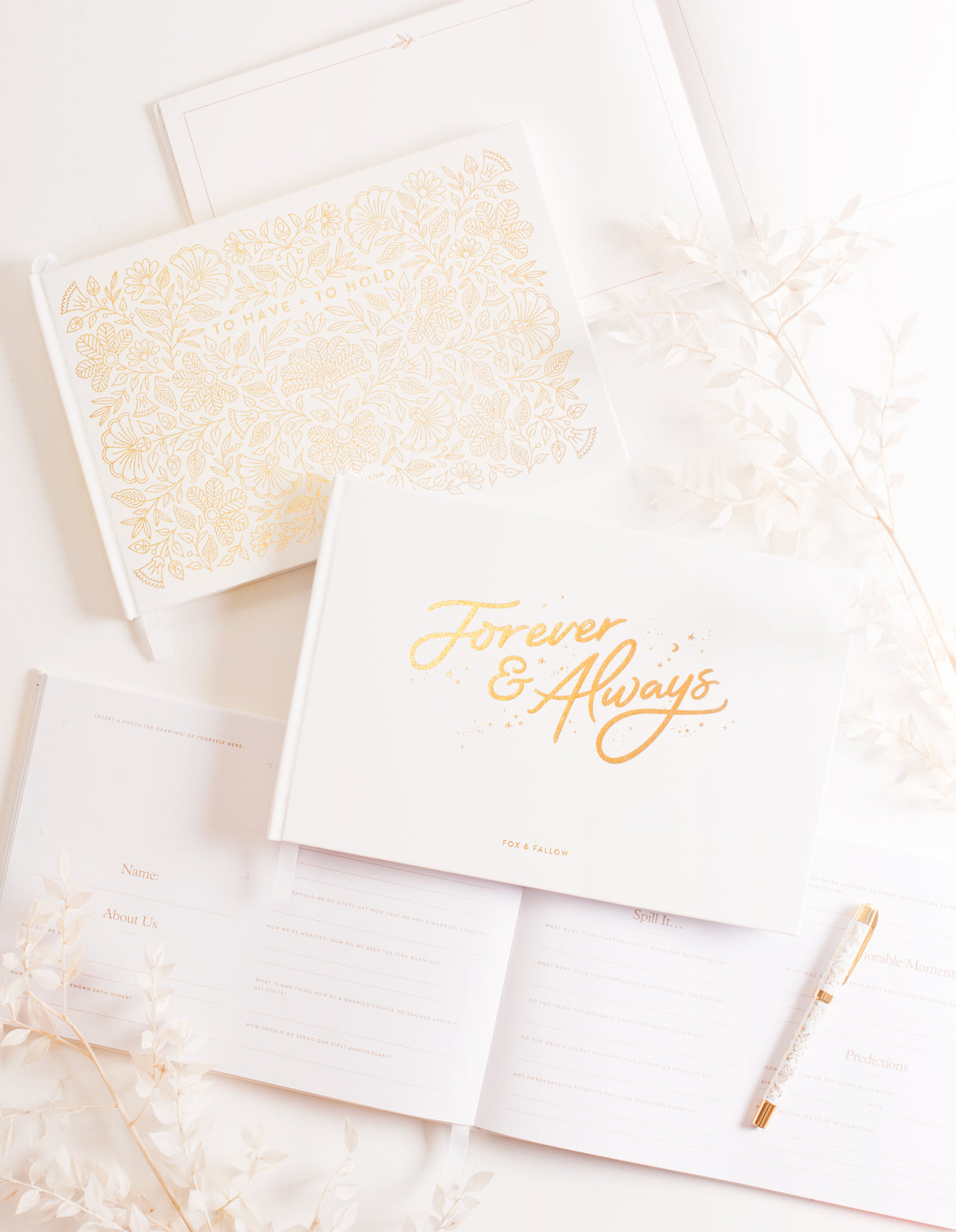 Forever And Always Prompted Guest Book Boxed - Giftware - Fox and Fallow