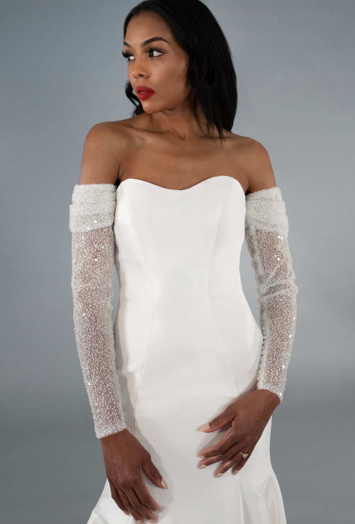 Beaded Tulle Bridal Sleeves - Accessory - Grace and Goddess