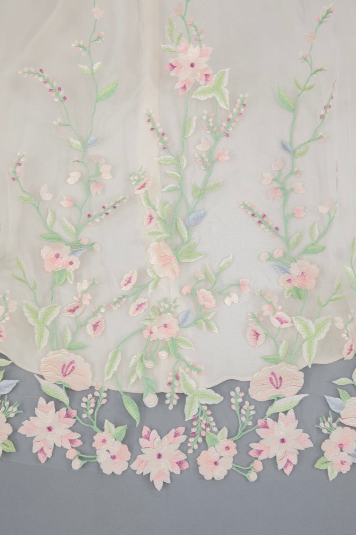 Brynleigh Pastel Floral Embroidery Veil - Accessory - Grace and Goddess