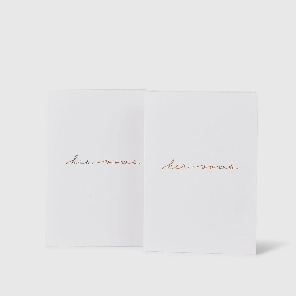 Vow Cards (Set of 2) - His & Her Vows - Giftware - The Whole Bride