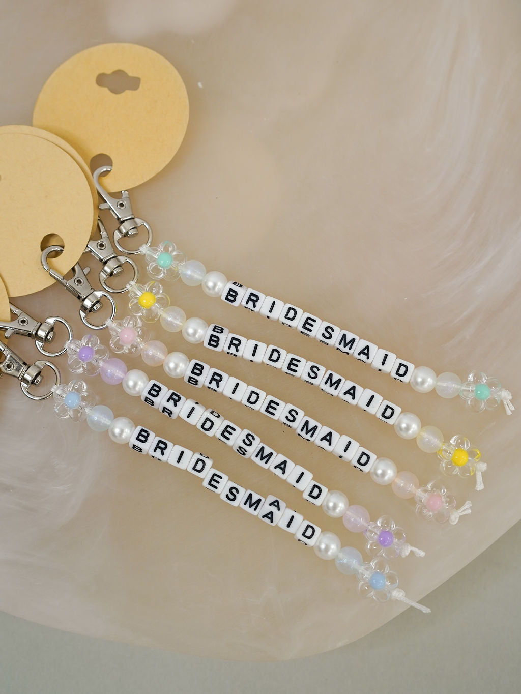 BRIDESMAID Friendship Bead Keychain - Giftware - Honey Fawn Boutique