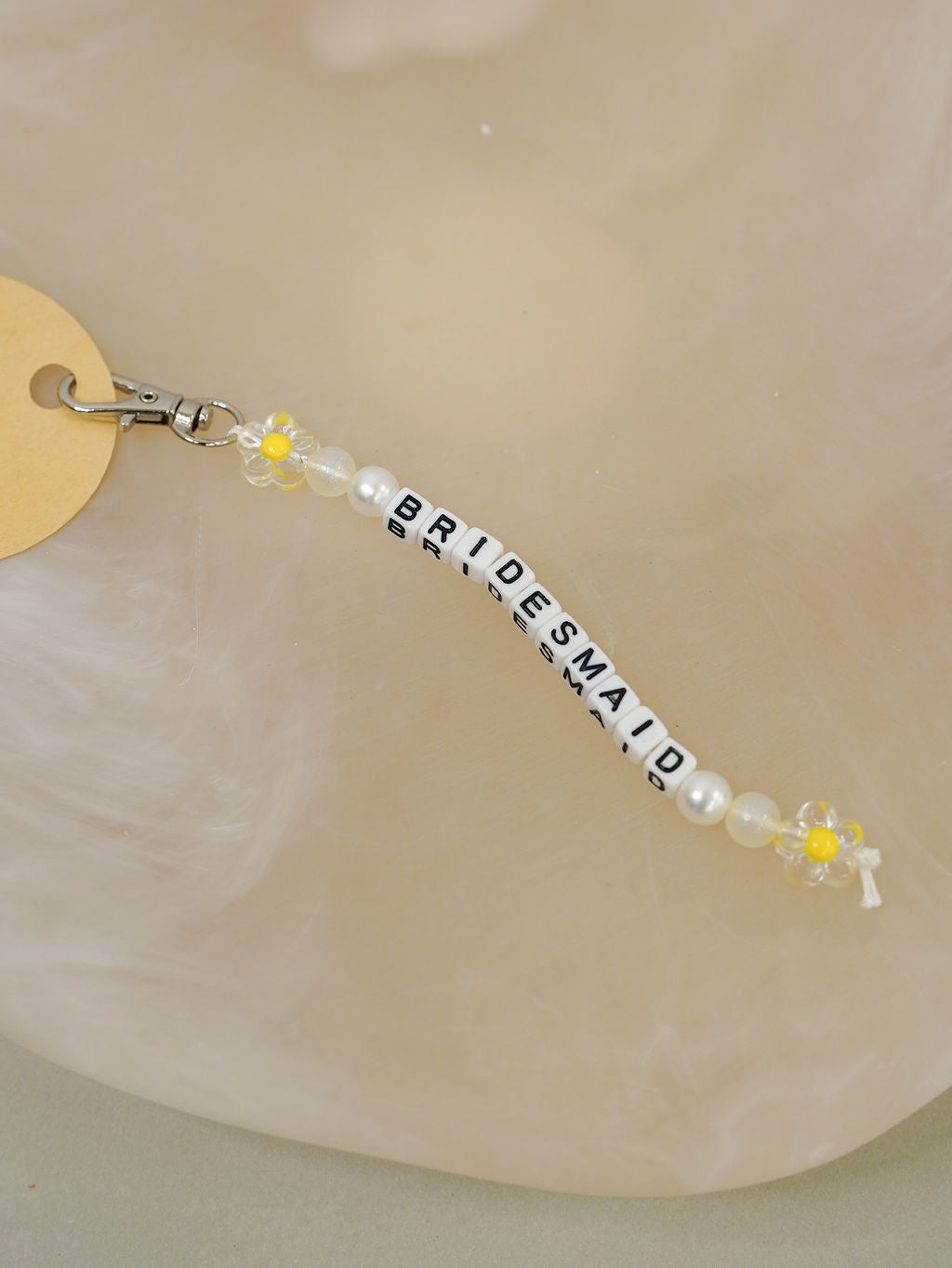 BRIDESMAID Friendship Bead Keychain - Giftware - Honey Fawn Boutique