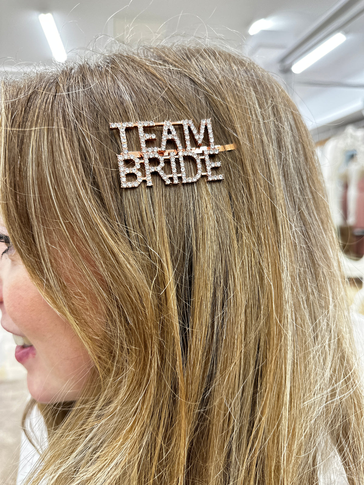 TEAM BRIDE Rhinestone Hair Slide Rose Gold - Giftware - Honey Fawn Boutique