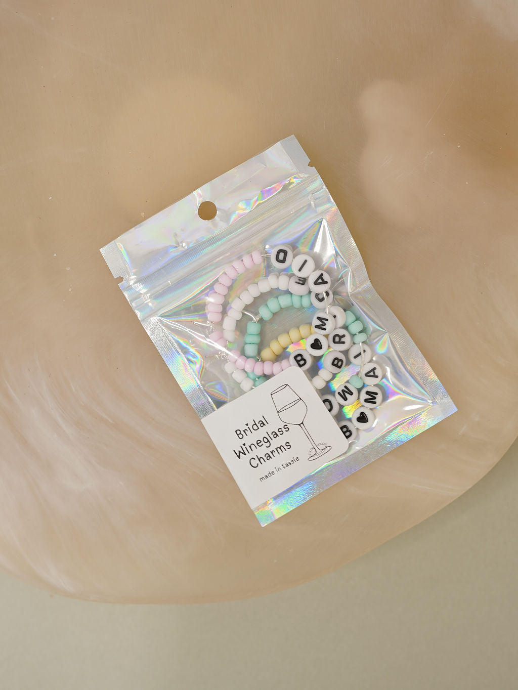 Wineglass Charm - Bridal Party Pastels - Giftware - Honey Fawn