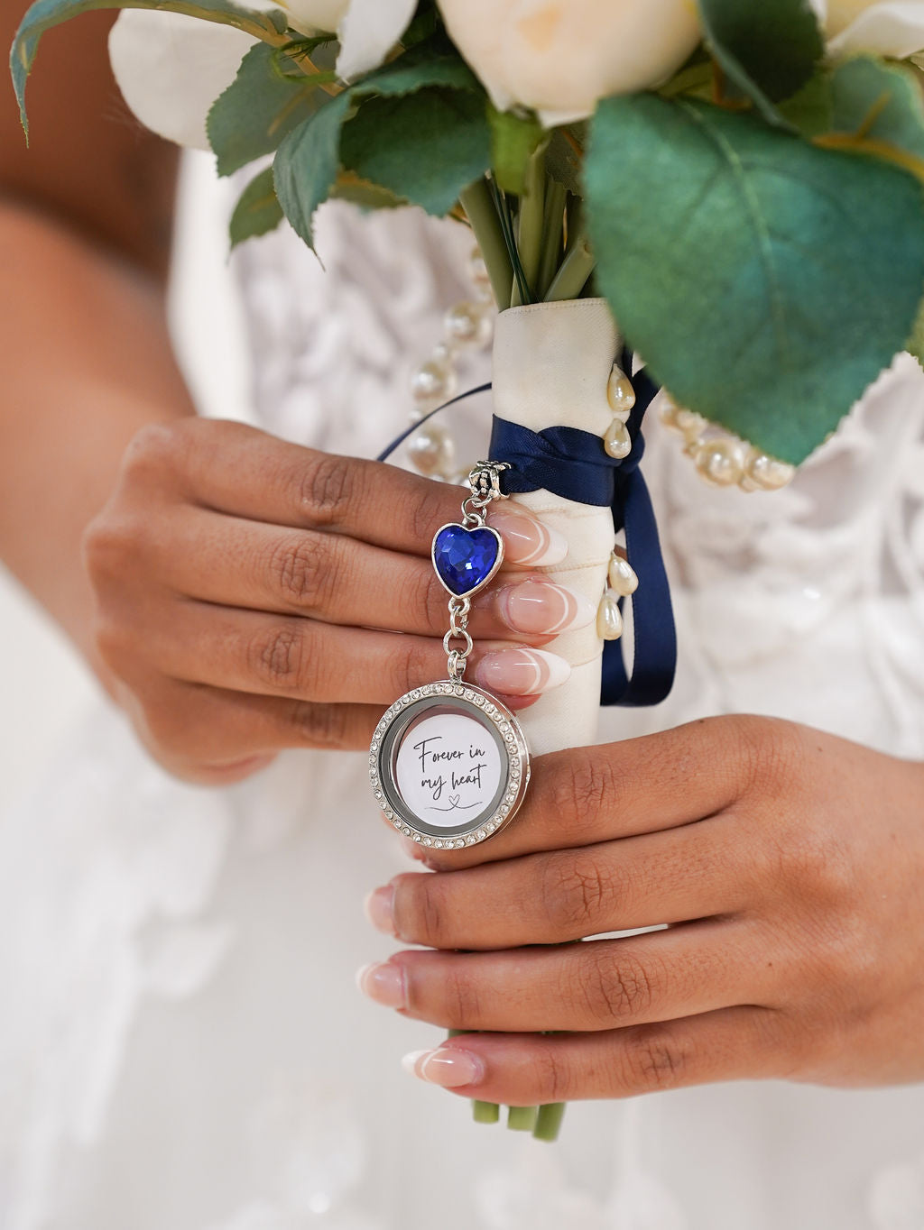 Blue Heart Wedding Bouquet DIY Photo Memorial Charm - Giftware - Honey Fawn