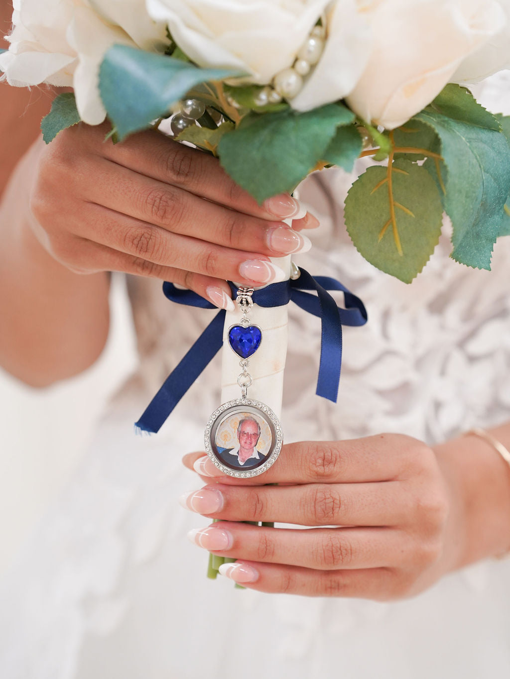 Blue Heart Wedding Bouquet DIY Photo Memorial Charm - Giftware - Honey Fawn