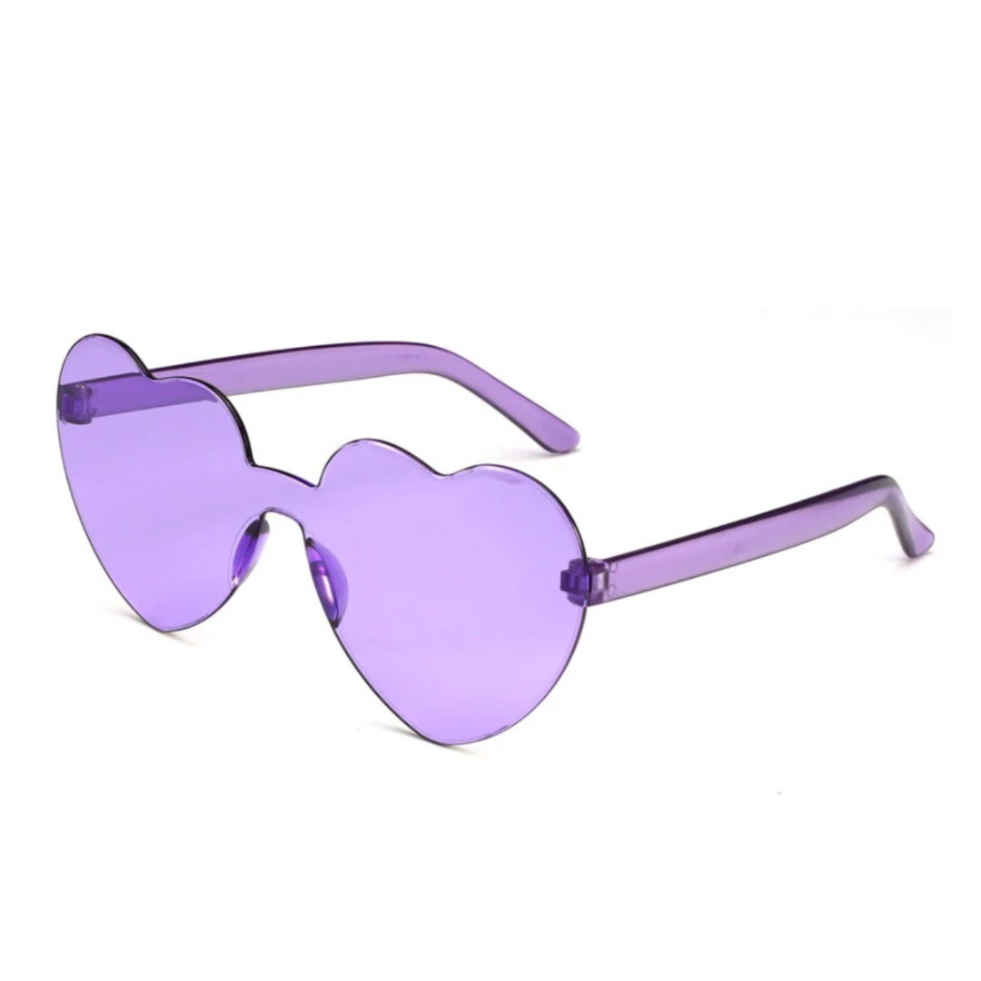 Rimless Heart Sunglasses - Purple - Giftware - Honey Fawn