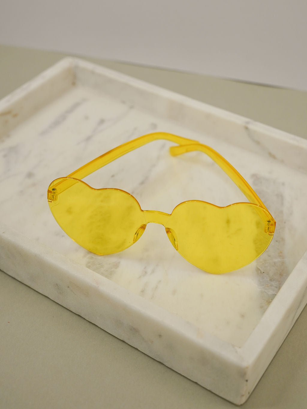Rimless Heart Sunglasses - Yellow - Giftware - Honey Fawn