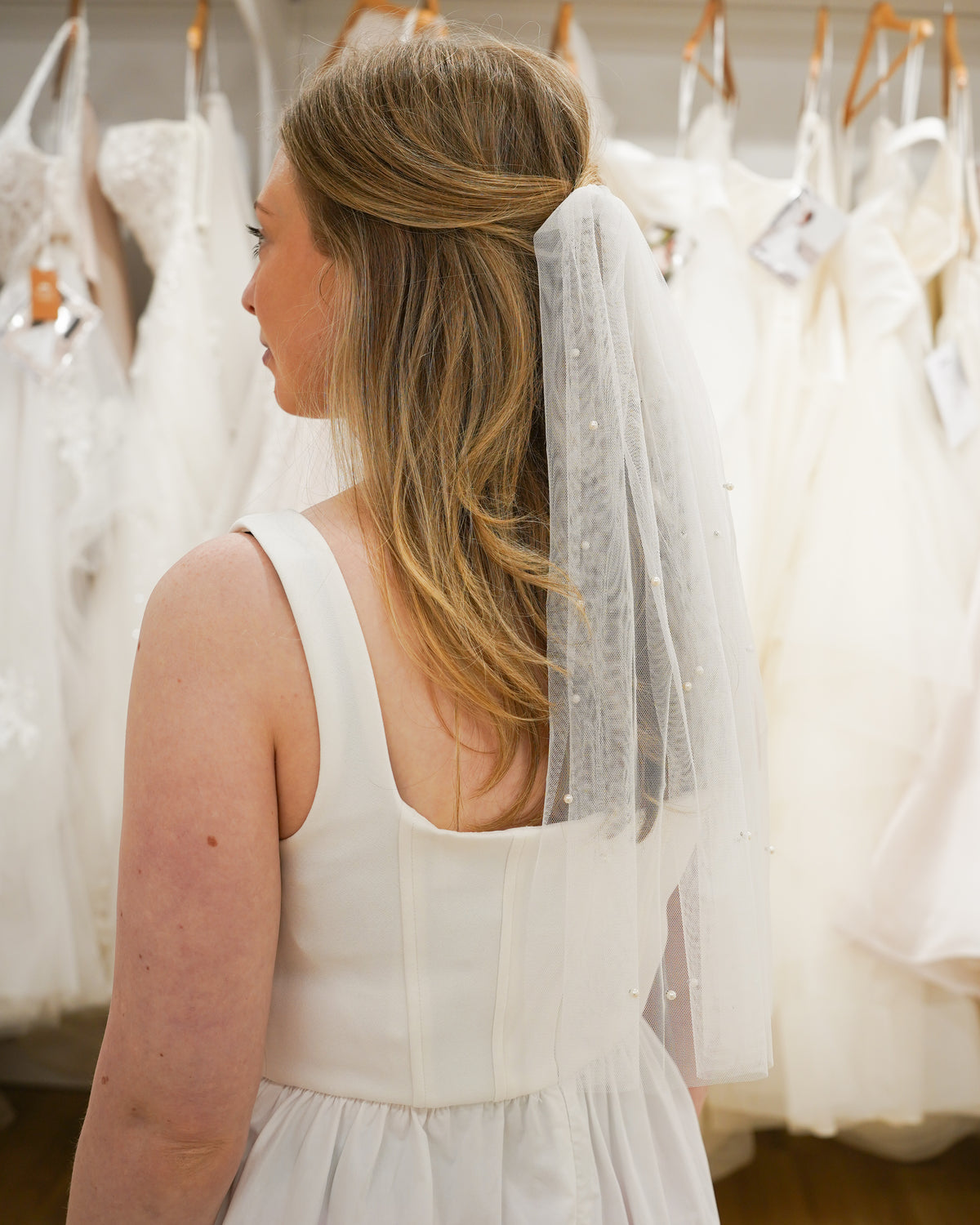 White Tulle And Pearl Party Veil - Giftware - Honey Fawn