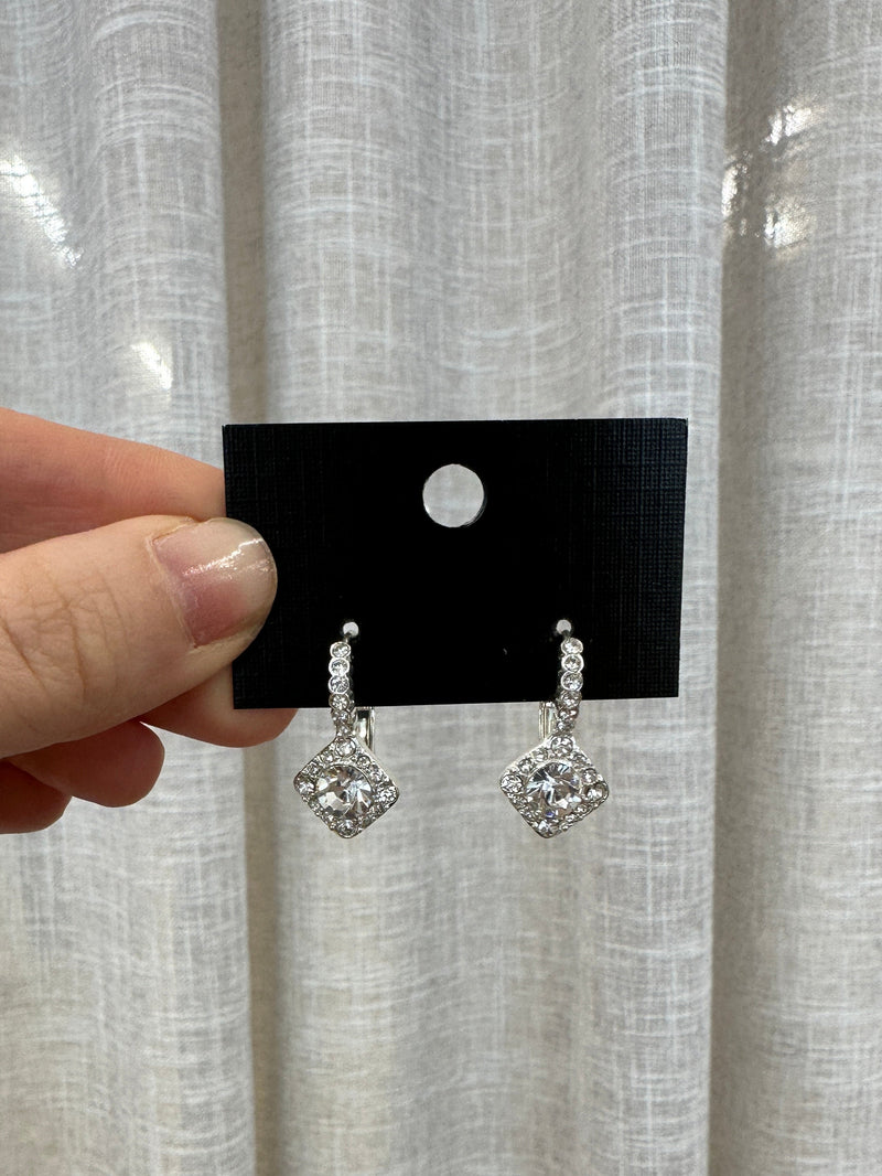 Silver Geo Leverback Earring - Jewellery - Honey Fawn