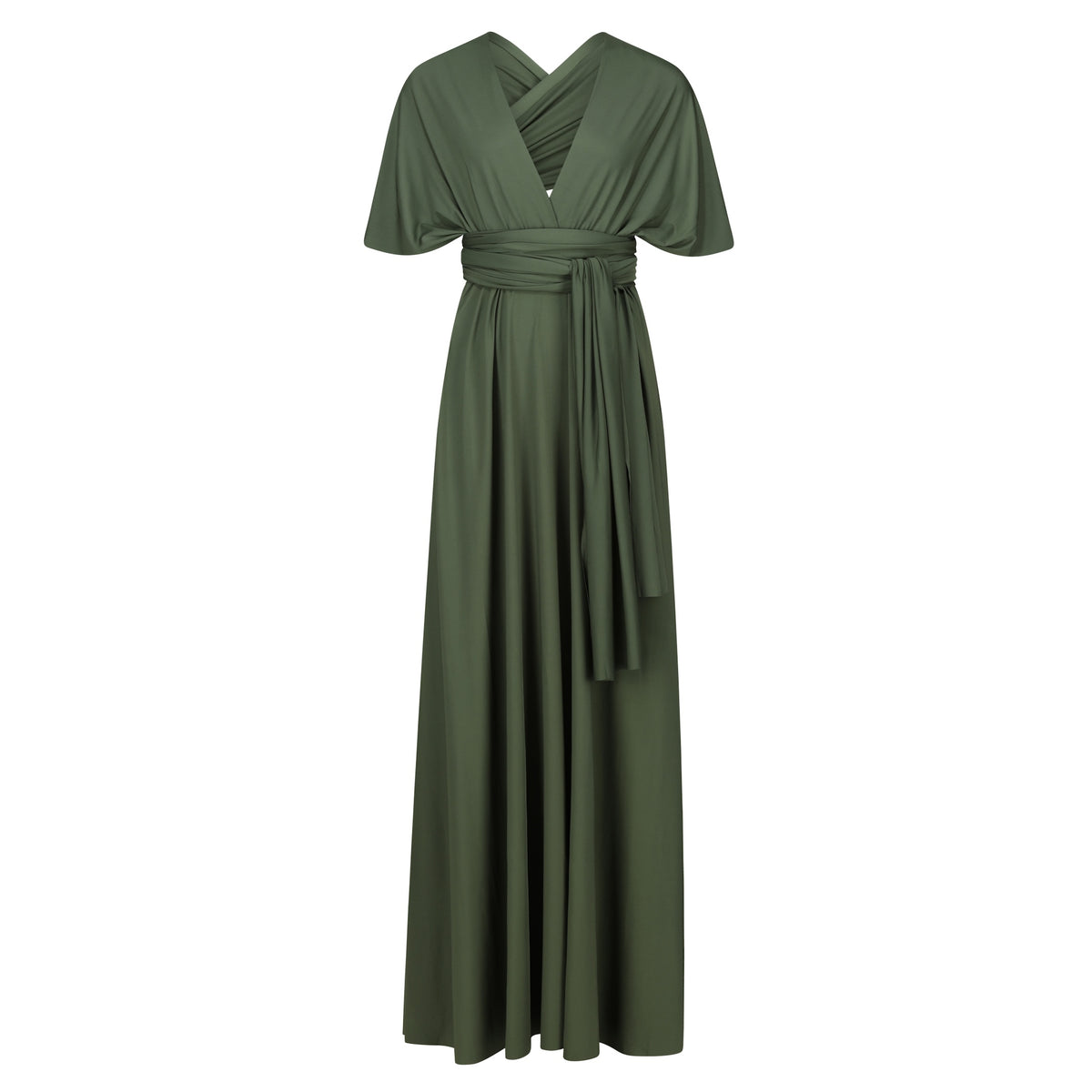 Jersey Wrap with Cap Sleeve Hunter Green - Dress - Jacqueline Louise