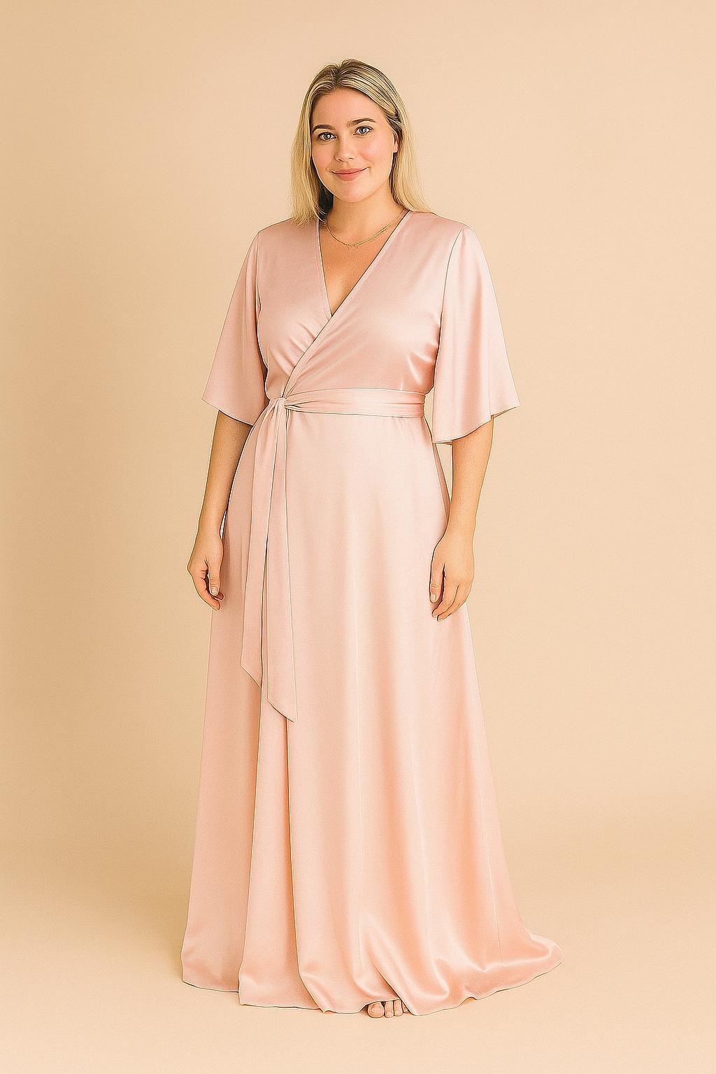 Satin Wrap Rose - Dress - Jacqueline Louise
