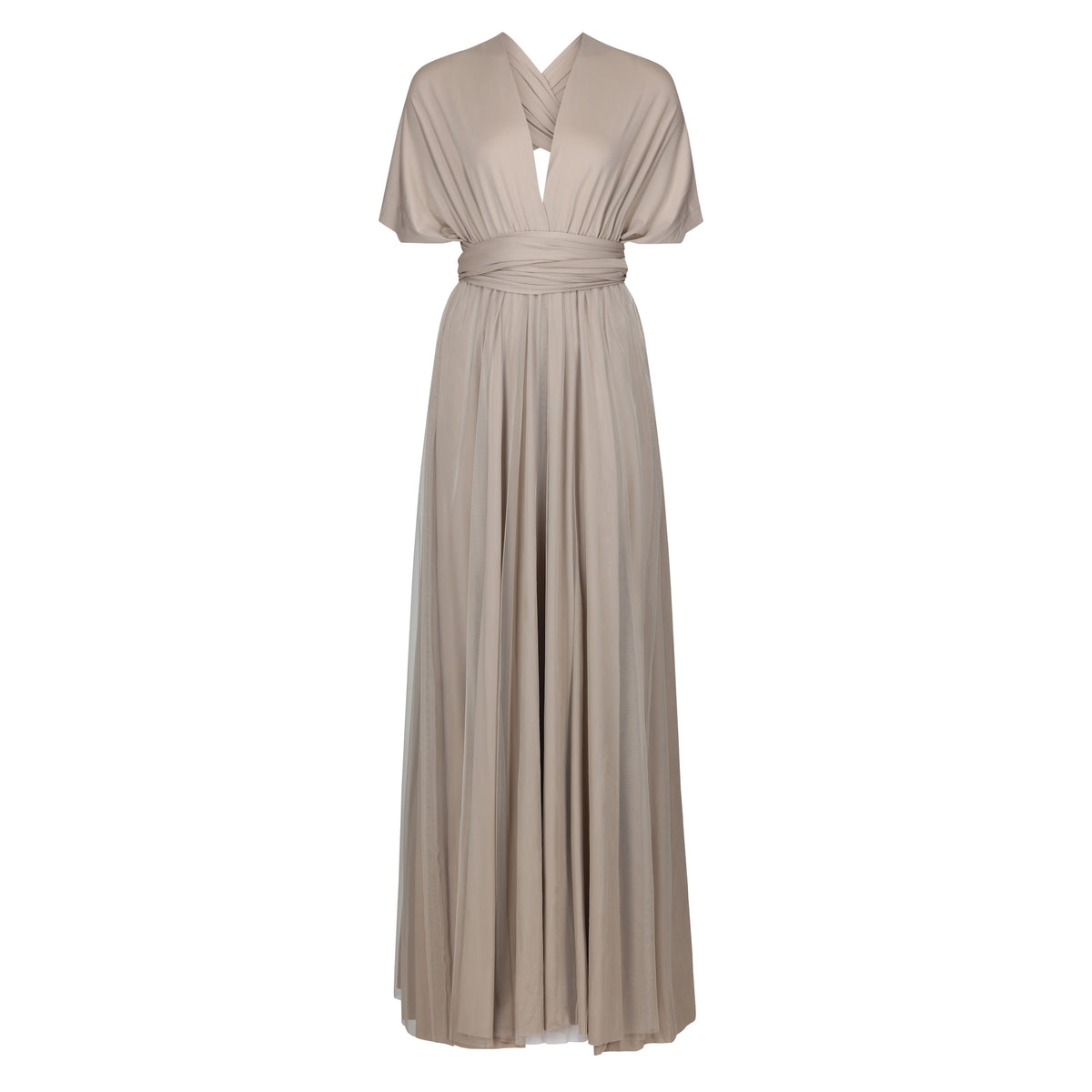 Jersey Wrap with 3/4 Sleeve Taupe - Dress - Jacqueline Louise