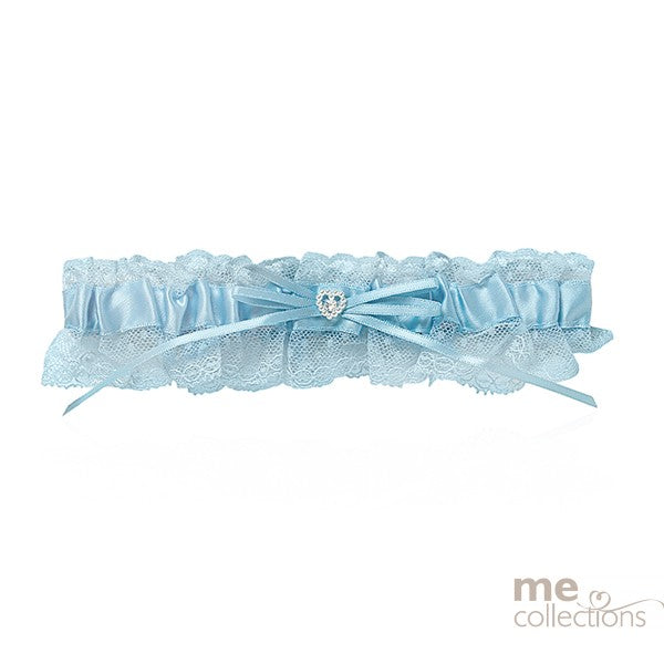 Blue Satin and Lace Garter with Heart - Giftware - ME Collections