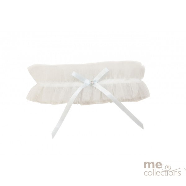 Delicate Tulle Garter with Blue Bow Ivory - Giftware - ME Collections
