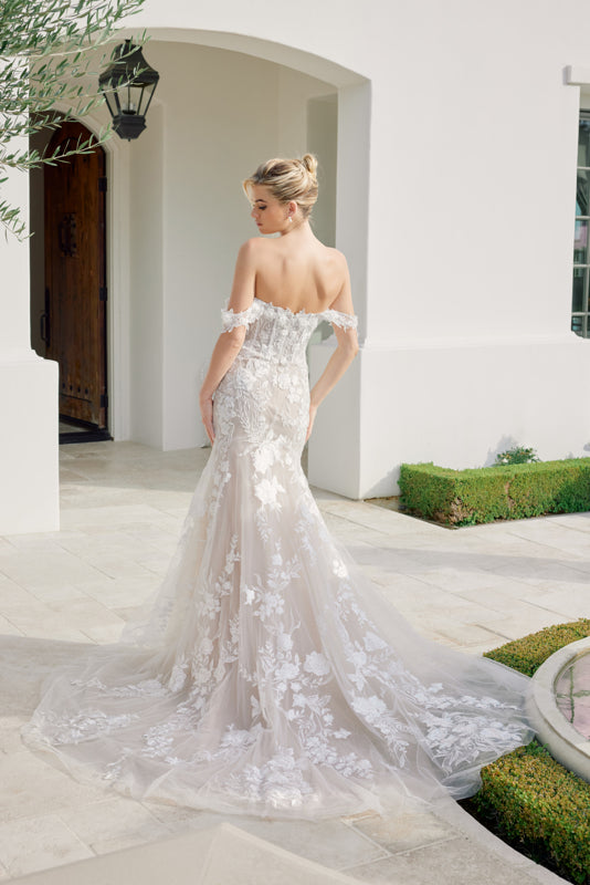 Devons Off Shoulder Mermaid Wedding Gown - Wedding Gown - Nox Anabel