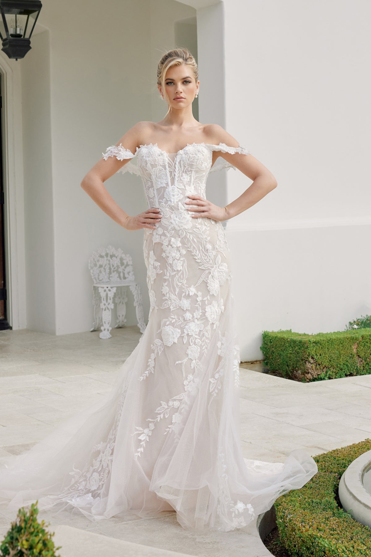 Devons Off Shoulder Mermaid Wedding Gown - Wedding Gown - Nox Anabel