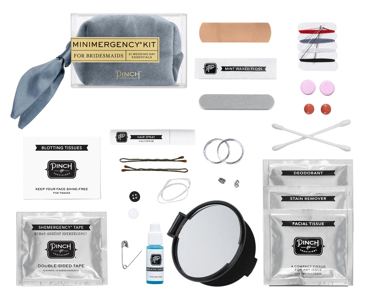 Velvet Minimergency Kits for Bridesmaids Dusty Blue - Giftware - Pinch Provisions