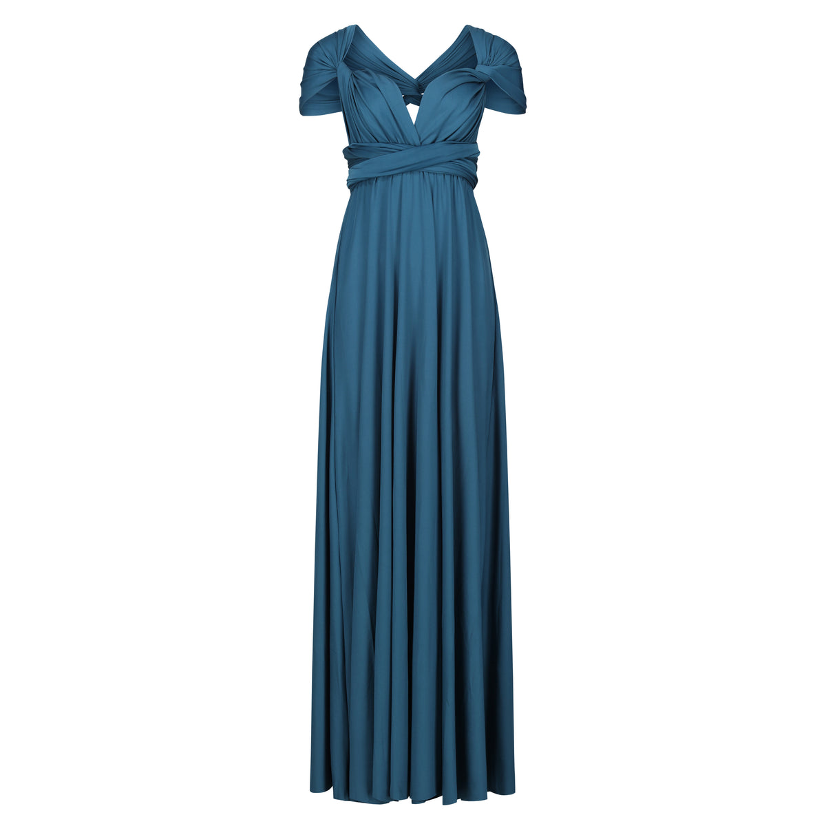 Jersey Wrap with Flutter Sleeve TEAL - Dress - Jacqueline Louise
