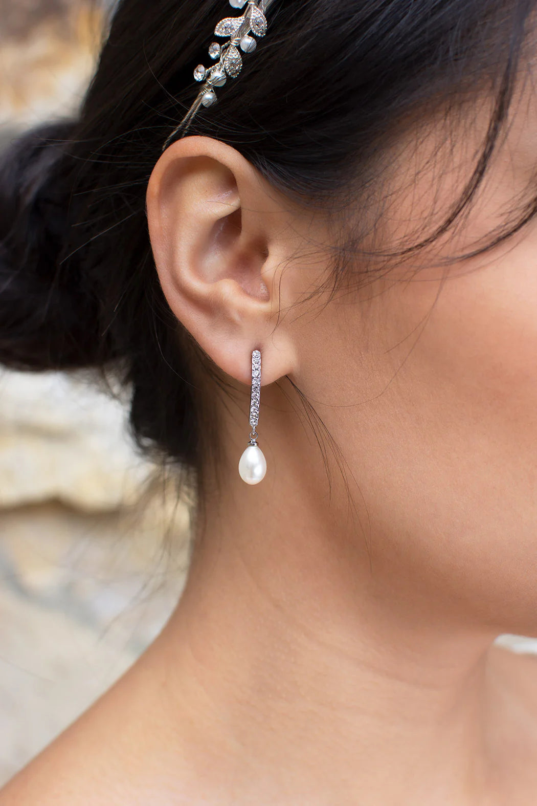 Audelia Pearl Drop Earring - Jewellery - Windsor Bridal Jewellery