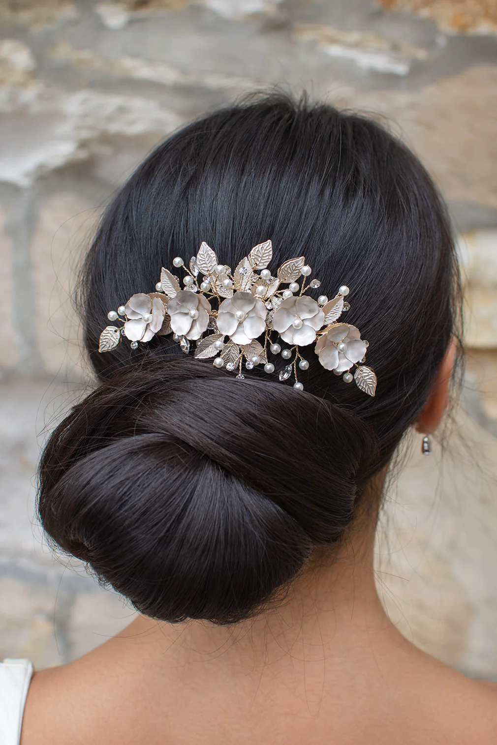 Ava Floral Hair Comb Gold - Jewellery - Windsor Bridal Jewellery