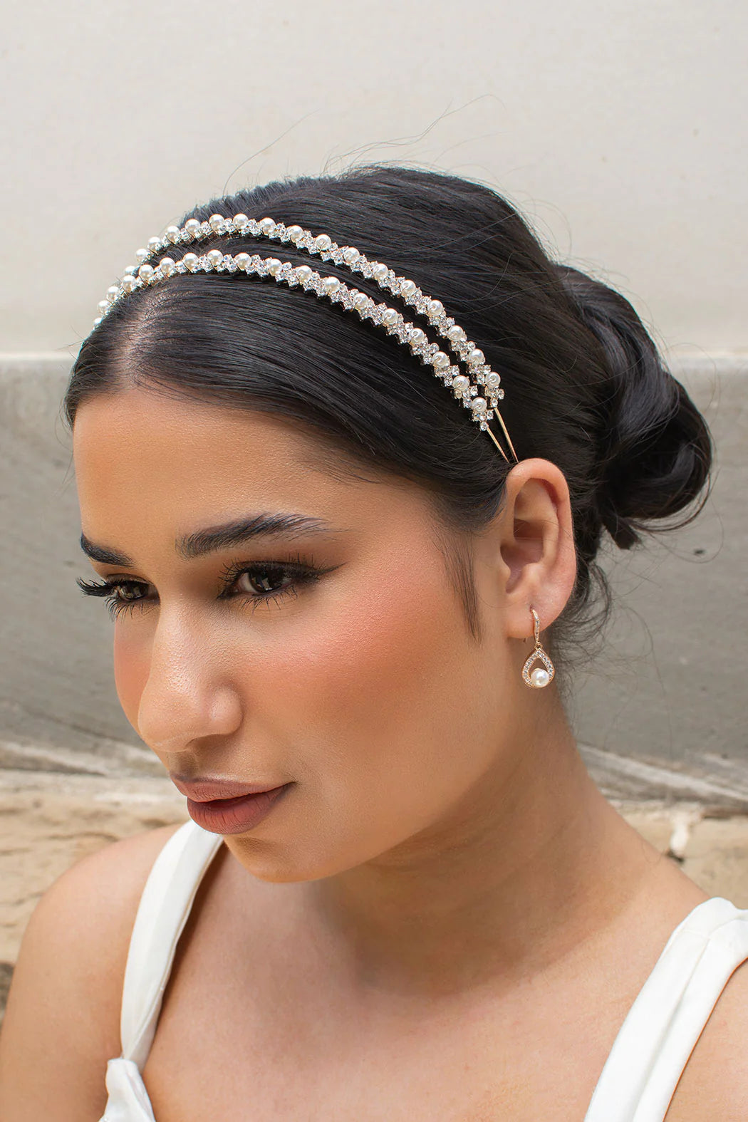 Genevieve Double Row Head Band Rose Gold - Jewellery - Windsor Bridal Jewellery