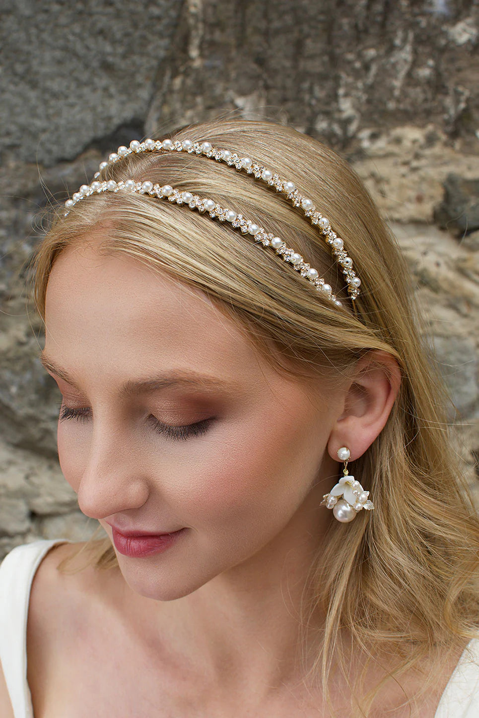 Genevieve Double Row Head Band Gold - Jewellery - Windsor Bridal Jewellery