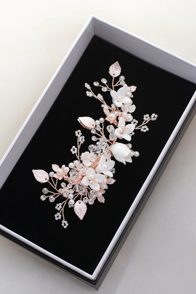 Harlow Side Clip Rose Gold - Jewellery - Windsor Bridal Jewellery