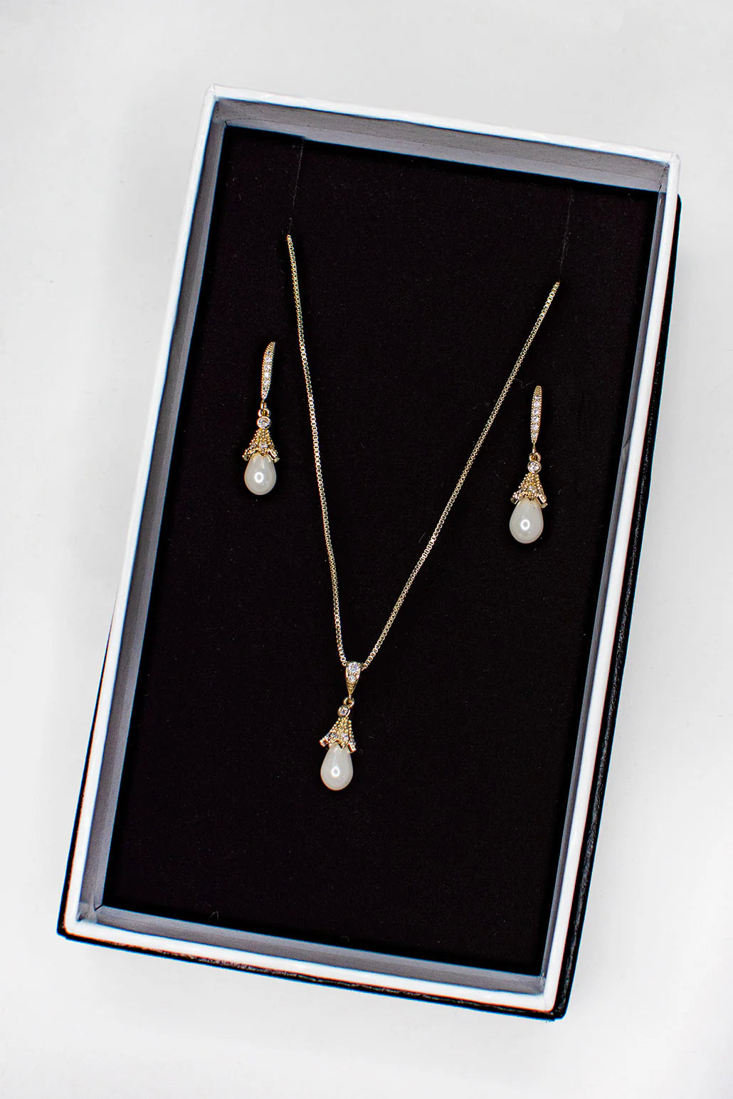 Maribel Pearl Earring & Necklace Set - Jewellery - Windsor Bridal Jewellery