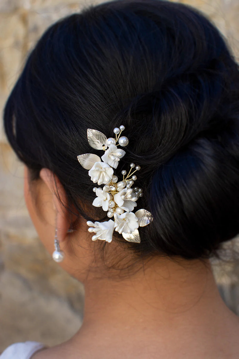 Marija Hair Clip Gold Gold - Jewellery - Windsor Bridal Jewellery