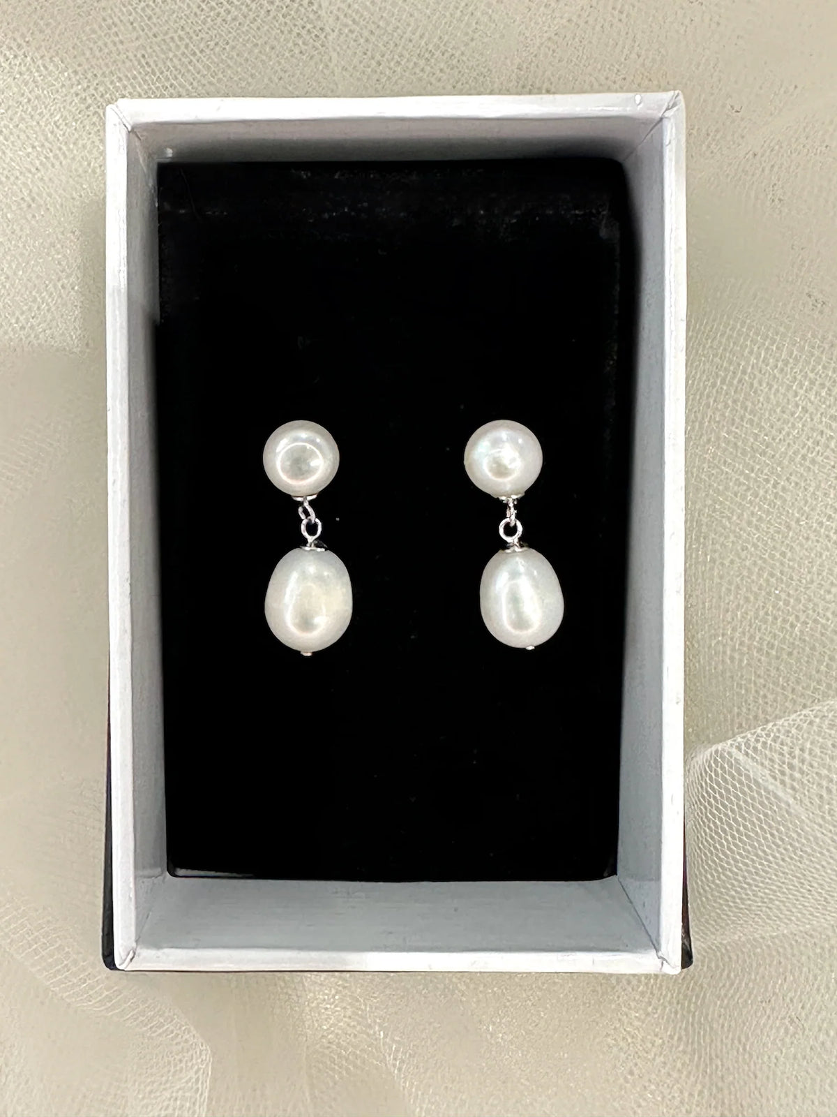 Sia Fresh Water Pearl Earring Silver - Jewellery - Windsor Bridal Jewellery