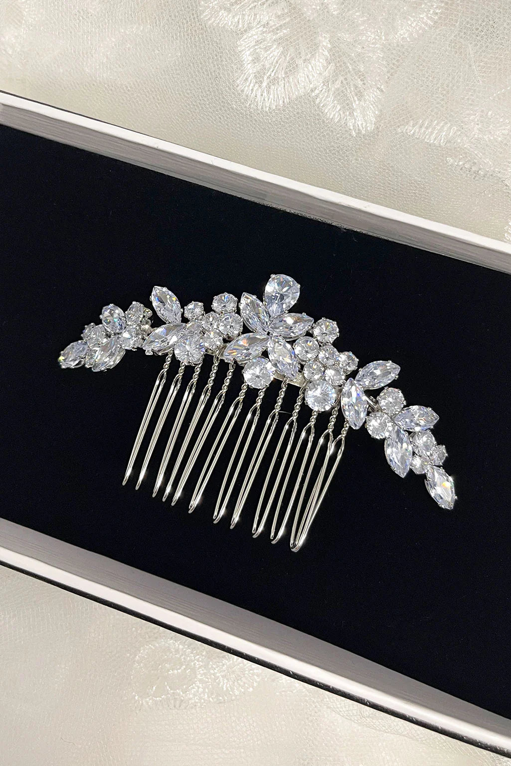 Adriana Side Comb Silver - Jewellery - Windsor Bridal Jewellery