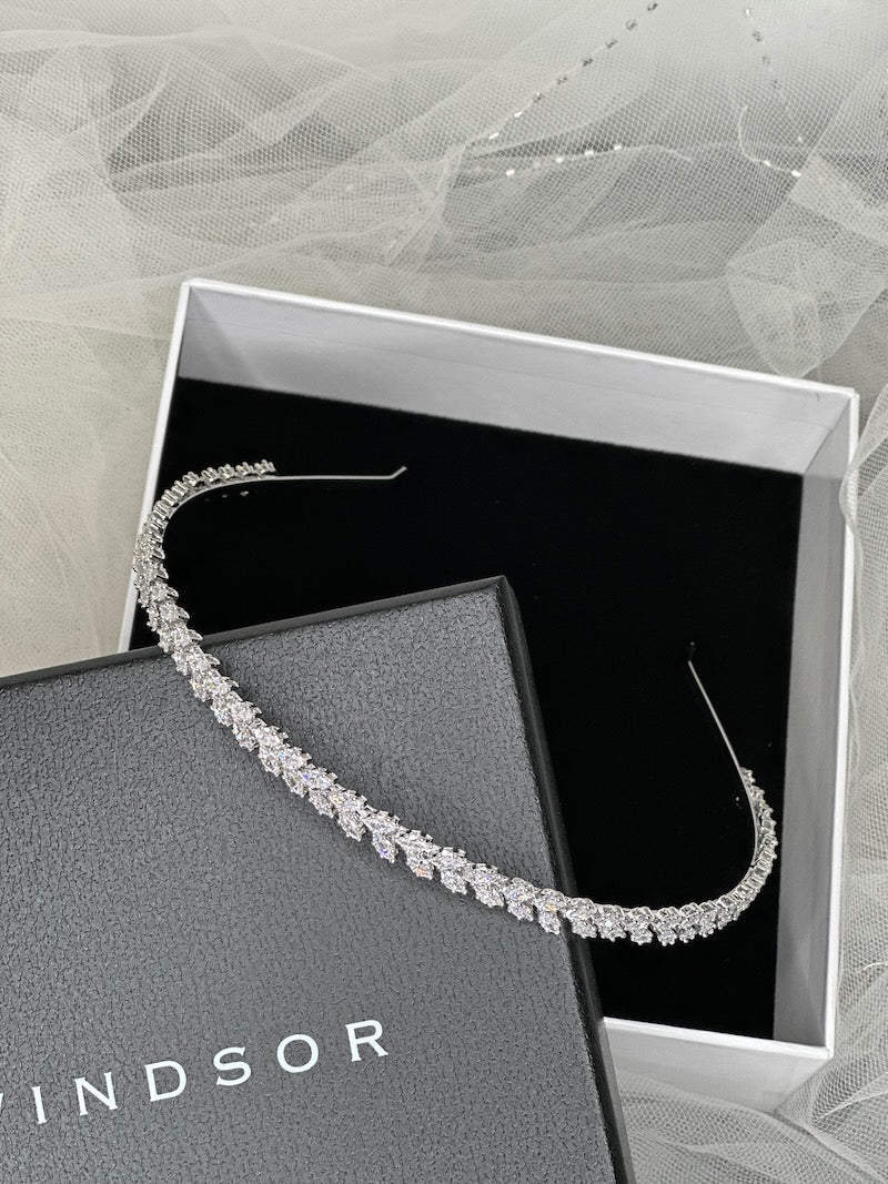 Hazel Single Row Headband Silver - Jewellery - Windsor Bridal Jewellery