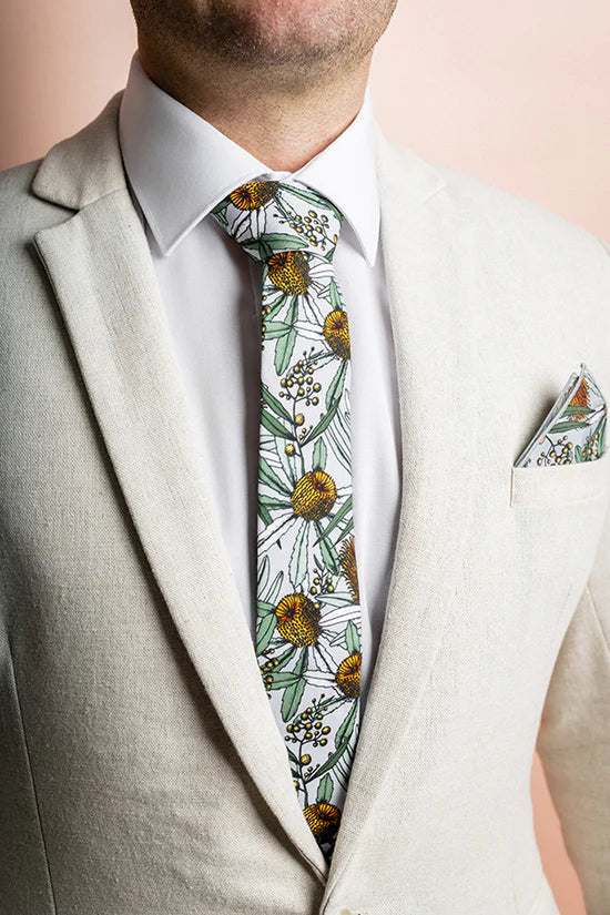 Banksia Grey Cotton Tie
